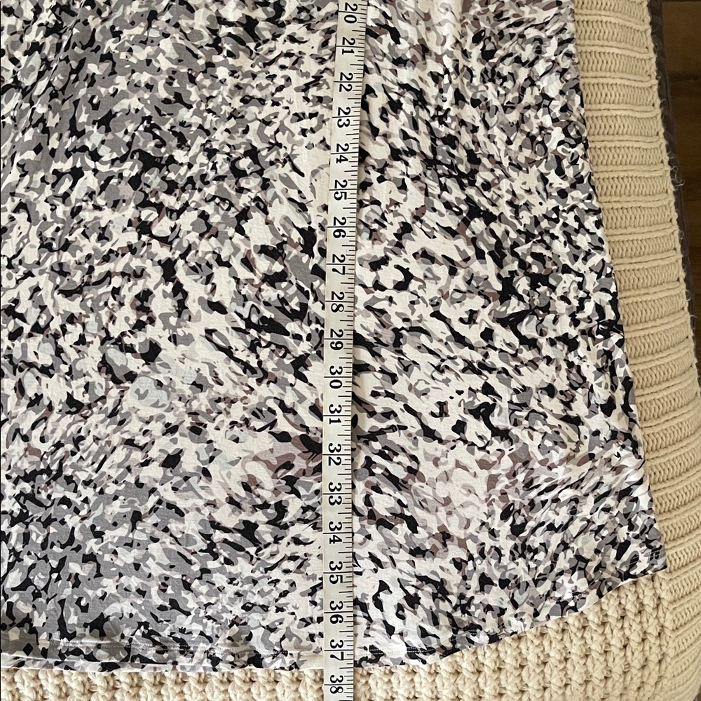 CAbi Black and White Abstract Print Jersey Knit 3/4 Sleeve Shirt Dress M - Picture 10 of 13